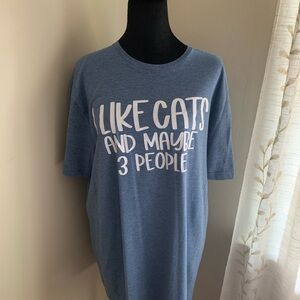 Gildan Blue Cat Humor T-Shirt